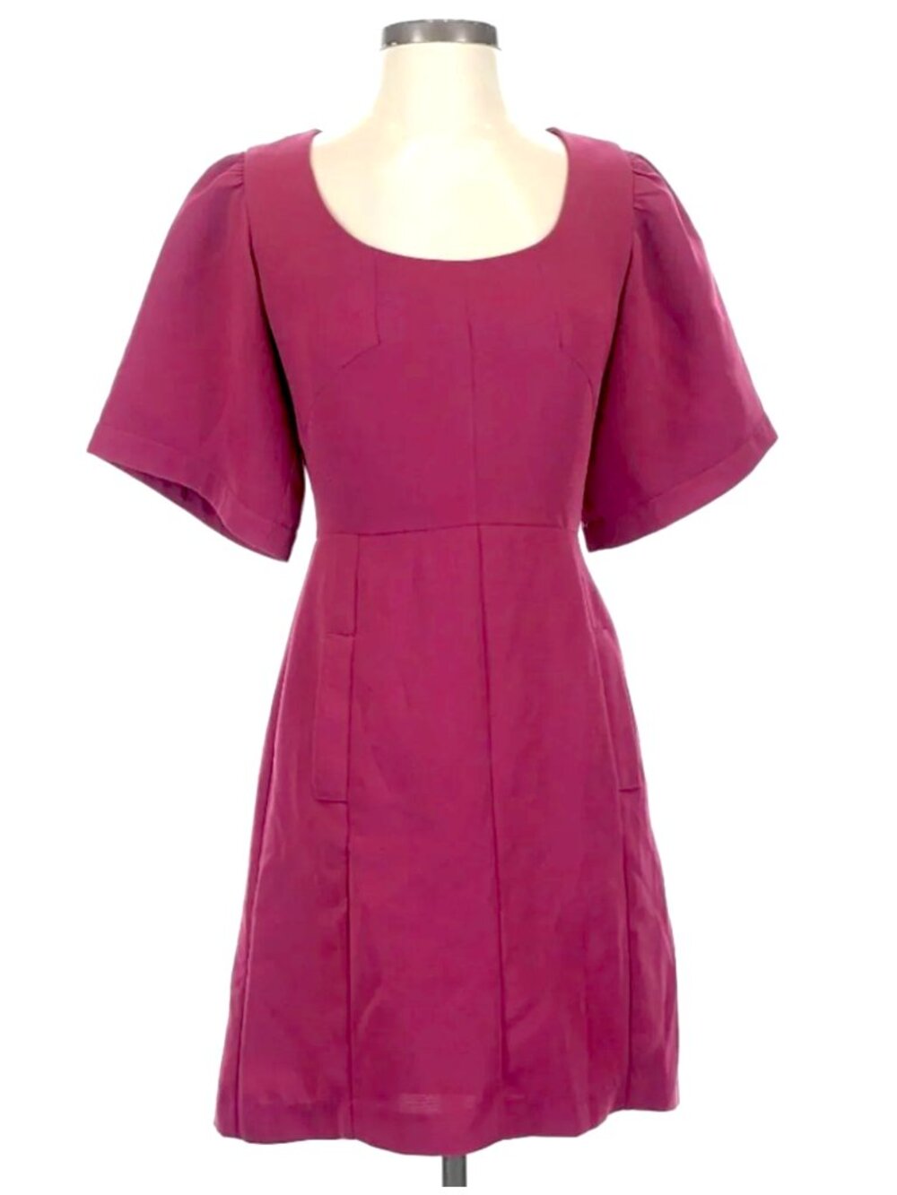 ASOS Design Women's Burgundy Scoop-Neck Structured Mini Dress - Size 2